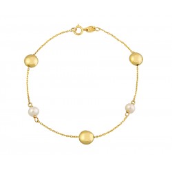 K14 gold bracelet with pearls and balls 712979