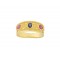 GOLD BYZANTINE HANDMADE RING WITH RUBIS STONES AND SAPHIRE K14 18027