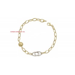 Gold bracelet k14 bicolor white and yellow gold br76110