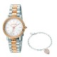 Just Cavalli Valentine s Γυναικείο ρολόι με πέτρες Δίχρωμο με βραχιόλι δώρο  JC1L212M0115