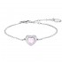 Women's heart bracelet with pink and white luca barra crystals