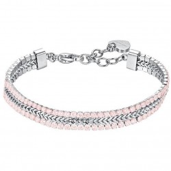 Women's bracelet with pink and white luca barra tennis crystals