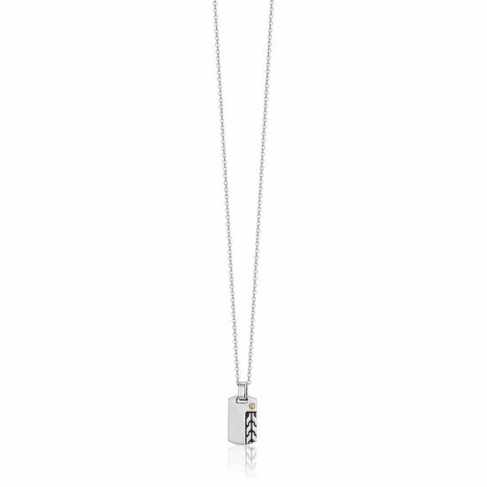 Men's necklace in steel, from the Luca Barra brand with black IP enamel plat