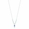 Women's necklace in steel Luca Barra brand with blue agate and blue crystal.
