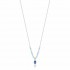 Women's necklace in steel Luca Barra brand with blue agate and blue crystal.