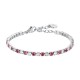 Luca Barra Women's Steel Bracelet with White and Red Zircons