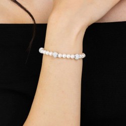 Women's Bracelet Pearl with White Crystals Luca Barra
