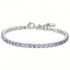 Luca Barra steel tennis bracelet for women with purple crystals