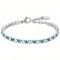 Women's tennis bracelet in steel, from the Luca Barra brand with blue and white crystals.