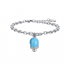 WOMEN'S STEEL BELL BRACELET WITH TURQUOISE ENAMEL AND CRYSTALS