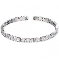 Luca Barra bracelet bk2380 women's steel jewelry with white crystals. 