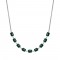 Luca Barra Women's Steel Necklace With Green Crystals ck1923
