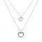 Women's necklace Luca Barra CK1800 in steel with hearts and white crystals