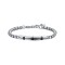 Luca Barra Men's Steel Bracelet with Black Crystals ba1411
