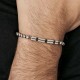 Luca Barra Men s Steel Bracelet with Black Crystals ba1411