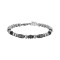 Luca Barra men's bracelet. Steel bracelet with black stones and aged effect elements