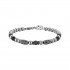 Luca Barra men's bracelet. Steel bracelet with black stones and aged effect elements