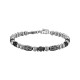 Luca Barra men s bracelet. Steel bracelet with black stones and aged effect elements