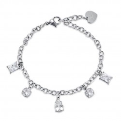 Steel bracelet with crystals BK2257