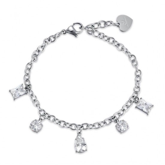 Steel bracelet with crystals BK2257