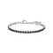 Tennis bracelet in steel with blue crystals.