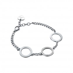 Luca Barra Women's Steel Bracelet with White Crystal BK2288