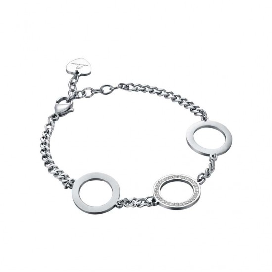 Luca Barra Women s Steel Bracelet with White Crystal BK2288