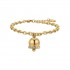 Luca Barra Necklace Steel gold plated with bell crystals BK2324