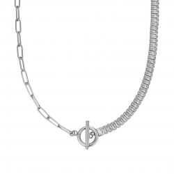 Luca Barra women's necklace. Steel necklace with white crystals.  ck1734