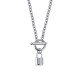 Luca Barra women s necklace. Steel necklace with padlock. CK1737