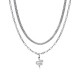 Luca Barra women s necklace. Steel necklace with snake with black and white crystals ck1738