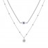 Luca Barra Steel eye and star necklace ck1744