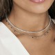Luca Barra women s necklace. Steel necklace with white crystals ck1745