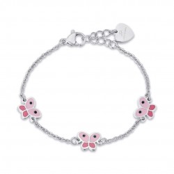 STAINLESS STEEL BRACELET WITH BUTTERFLIES