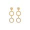 Luca Barra Women's Earrings Gold Steel Earrings with White Crystals ok1185