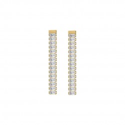 Luca Barra women's earrings. Gold steel earrings with white crystals ok1187