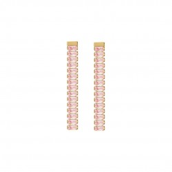 Γυναικεία σκουλαρίκια Luca Barra από ατσάλι με ροζ κρύσταλλο ok1188