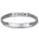 Luca Barra Men s Steel Bracelet In Silver Color BA1188