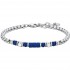 Luca Barra Men's Bracelet Steel bracelet with blue elements and blue stones BA1419