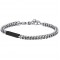 Luca Barra Men's Bracelet Steel bracelet with black element.