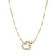 Luca Barra Gold-plated steel women s necklace with heart and white crystals and element