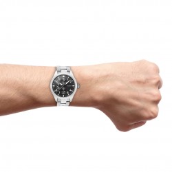 Ρολόι OOZOO με μαύρο καντράν και ατσάλινο μπρασελέ Timepieces C10956