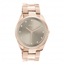 Ρολόι OOZOO με taupe καντράν και ροζ χρυσό ατσάλινο μπρασελέ Timepieces C10963