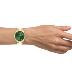  Ρολόι οοζοο με πράσινο καντράν και χρυσό ατσάλινο μπρασελέ 