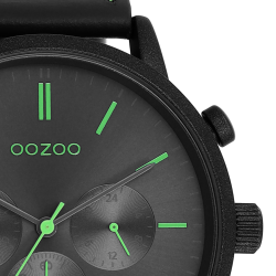  OOZOO Timepieces Black Leather Strap C11208