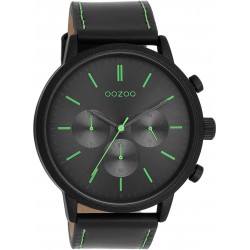  OOZOO Timepieces Black Leather Strap C11208
