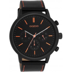 OOZOO Timepieces Black Leather Strap  C11209