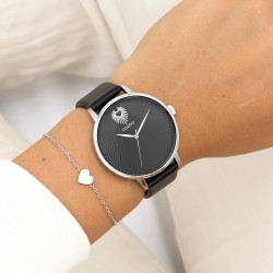 OOZOO Timepieces Black Leather Strap  Γυναικείο Ρολόι c11241
