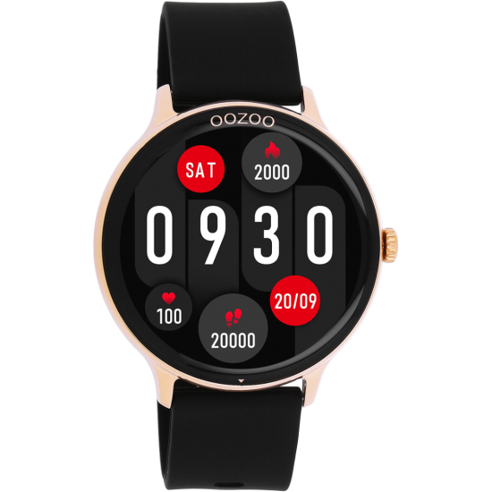OOZOO Smartwatch Black Silicone Strap Q00133