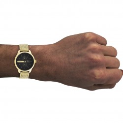 Ρολόι OOZOO με μαύρο καντράν και χρυσό ατσάλινο μπρασελέ Timepieces C11017